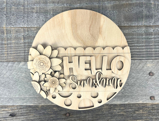 Hello Sunshine Sunflower DIY Round Insert for The Emma Interchangeable Shelf Sitter