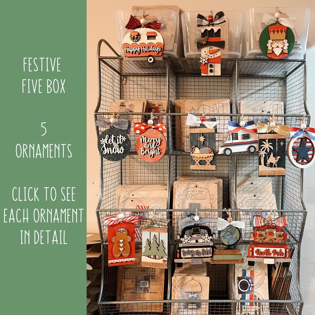 Virtual DIY Ornament Bar - Festive Five - 5 Ornament Option