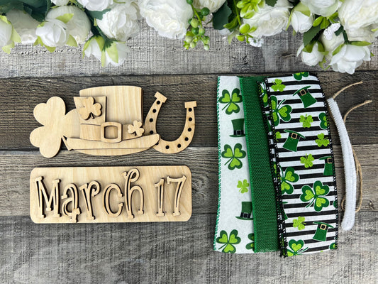 St. Patrick's Day DIY Attachment Pieces for Interchangeable Farmhouse Style 12" Round Sign