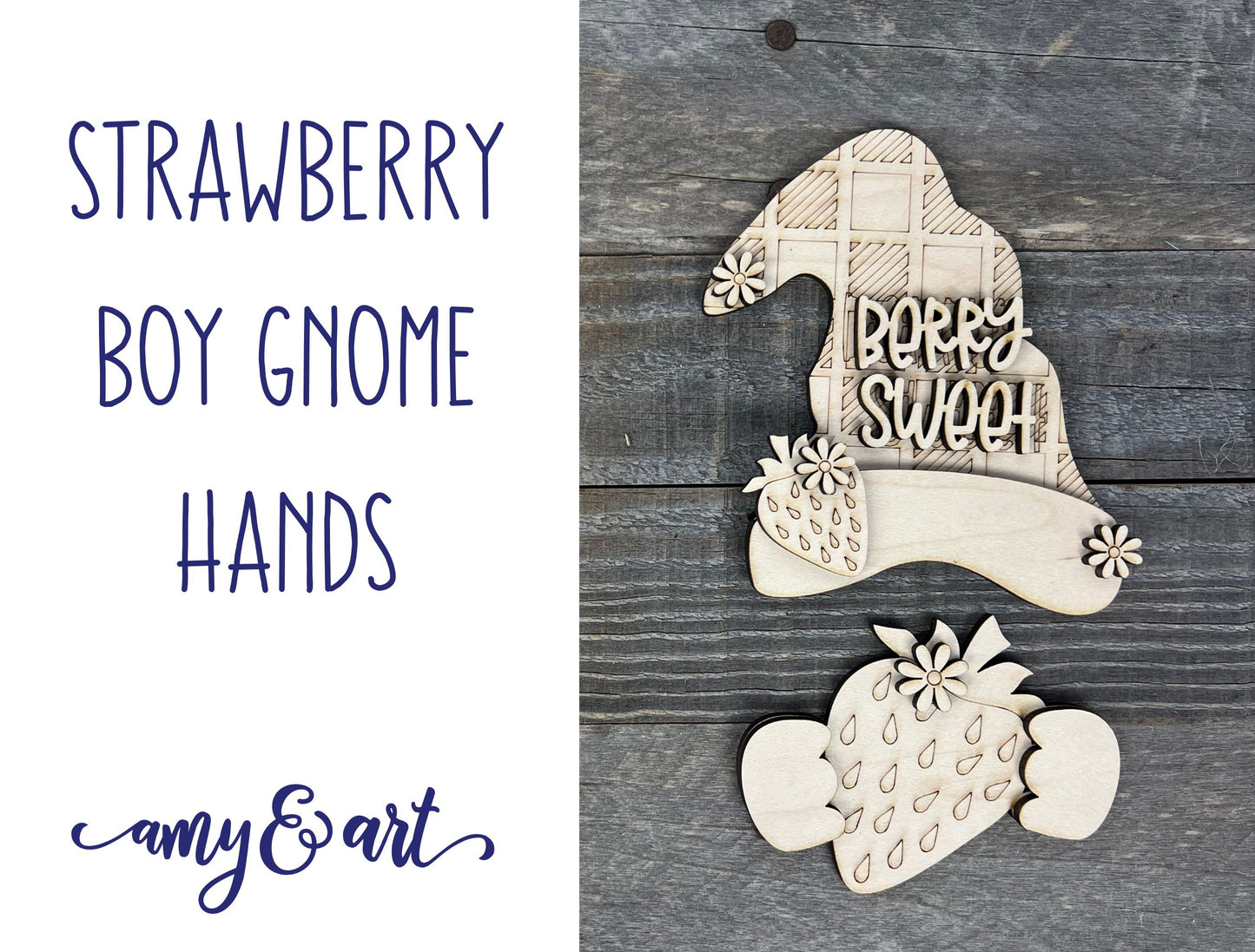 Strawberry Gnome Hands | DIY Attachments for Interchangeable Gnome Shelf Sitter Sign