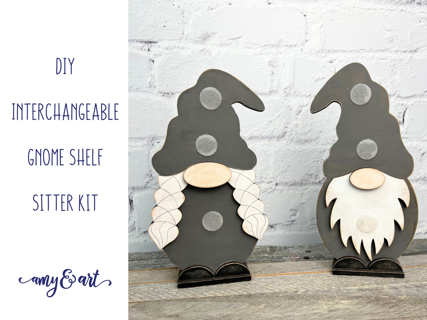 DIY Interchangeable Gnome Shelf Sitter Sign