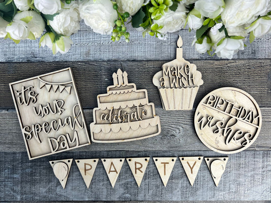 Birthday DIY Tiered Tray Decor | Farmhouse Style Rustic DIY Craft Supplies