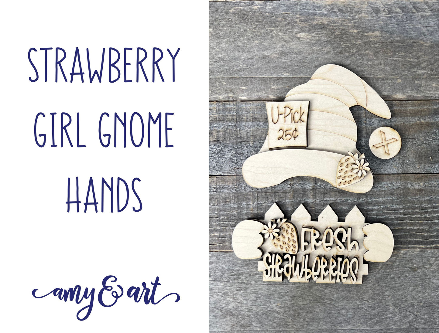 Strawberry Gnome Hands | DIY Attachments for Interchangeable Gnome Shelf Sitter Sign