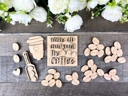 Coffee Bar Gumball Filler Set | DIY Mini-Sign Decorative Tray Set