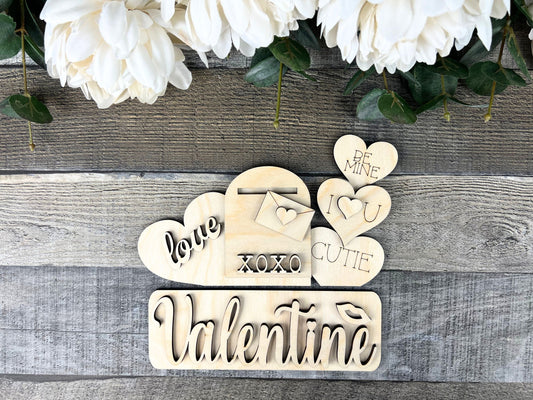 Valentine's Day DIY Attachment Pieces for Interchangeable Farmhouse Style 12" Round Sign