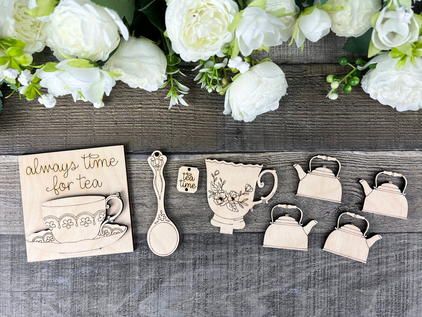 Tea Time Gumball Filler Set | DIY Mini-Sign Decorative Tray Set