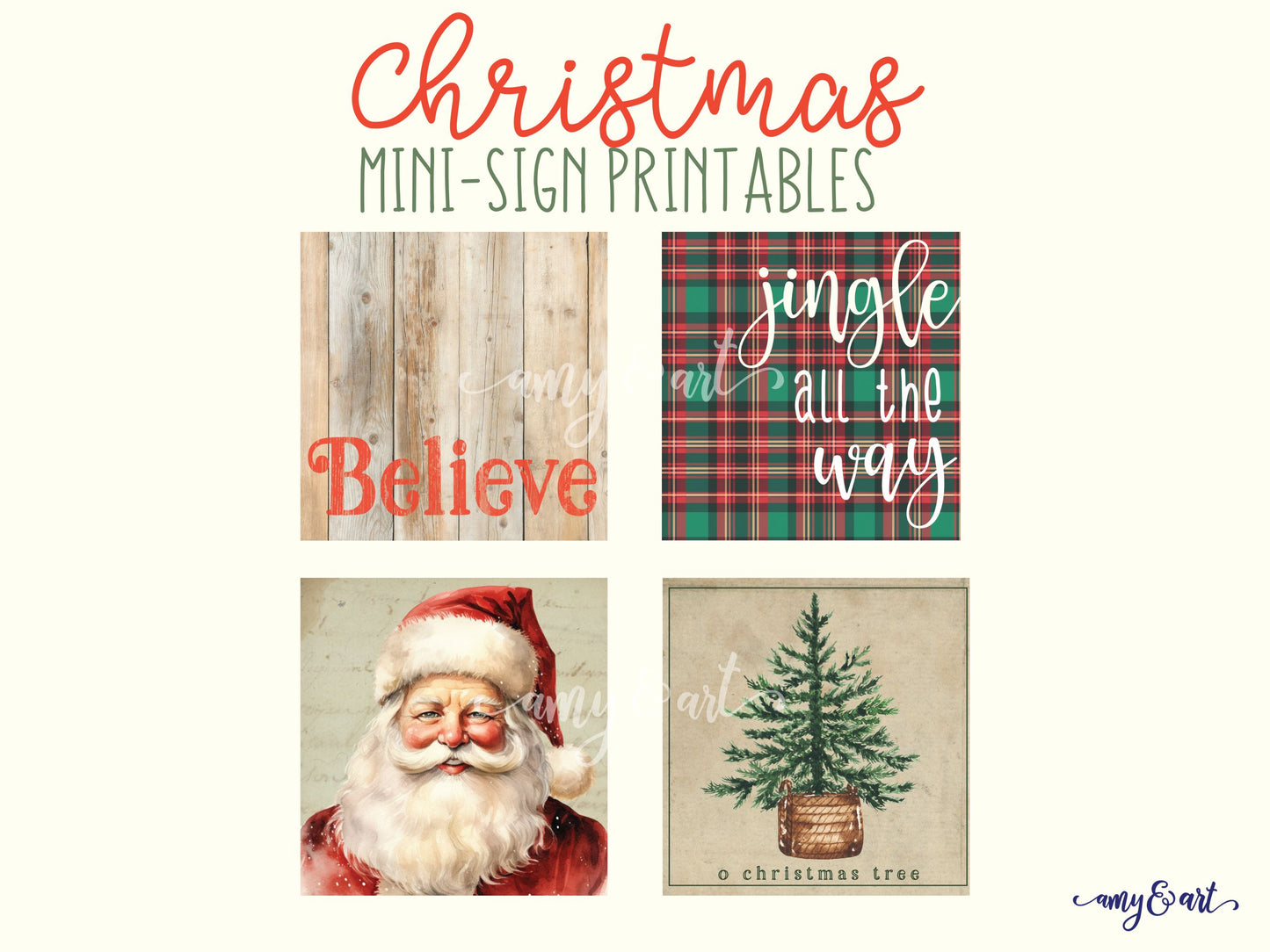 Believe Mini-Sign Christmas Crafting Printable Bundle & Supply List | DIY Digital Download