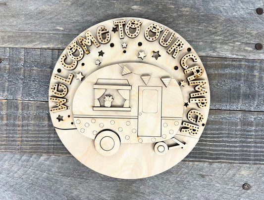 Welcome Camper DIY Round Insert for The Emma Interchangeable Shelf Sitter
