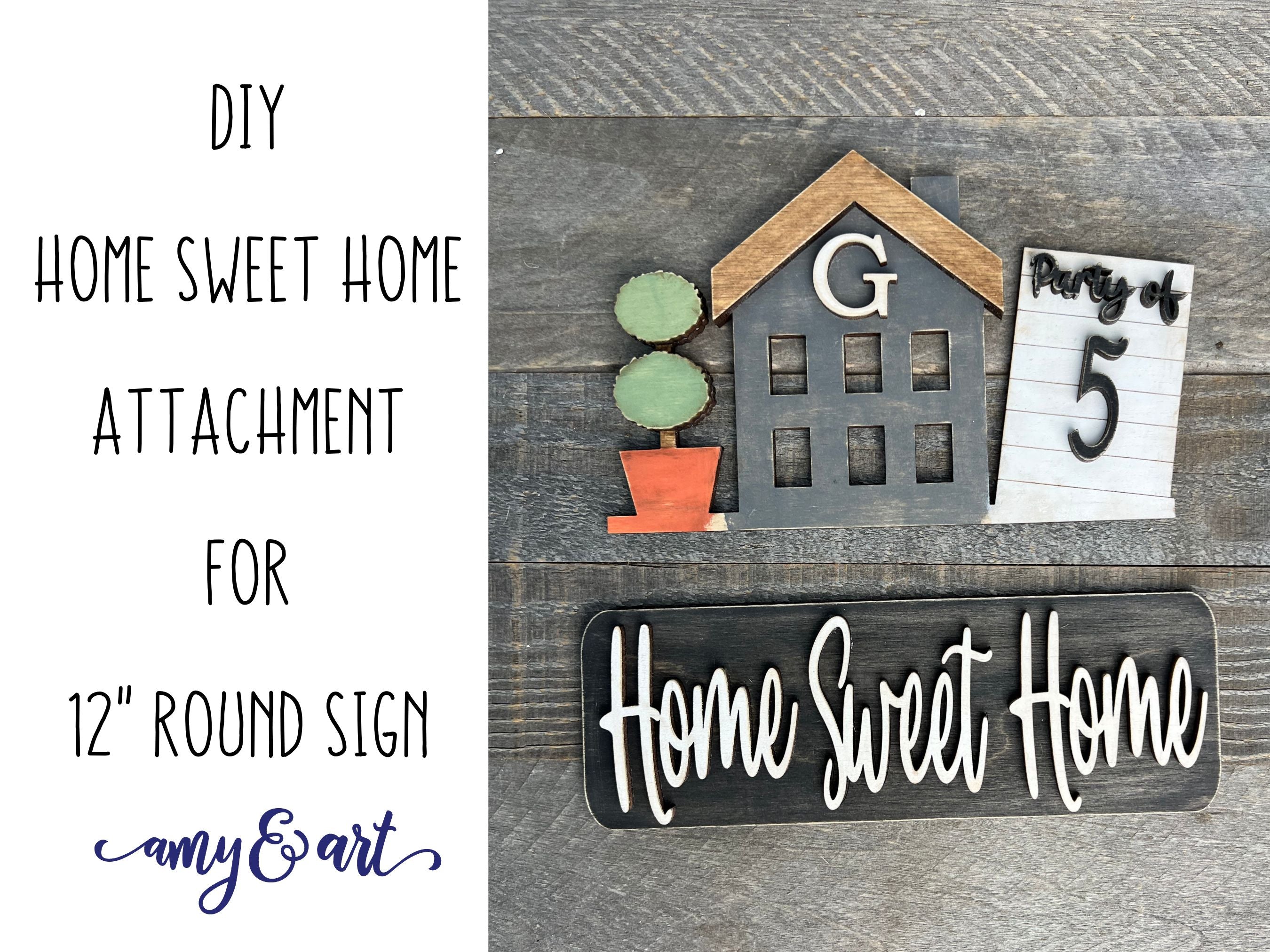 Home sweet home sign round