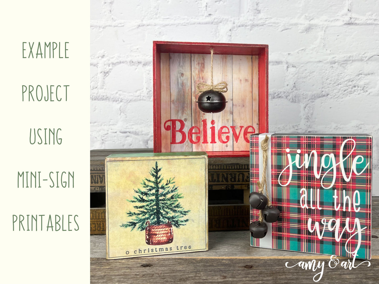 Believe Mini-Sign Christmas Crafting Printable Bundle & Supply List | DIY Digital Download