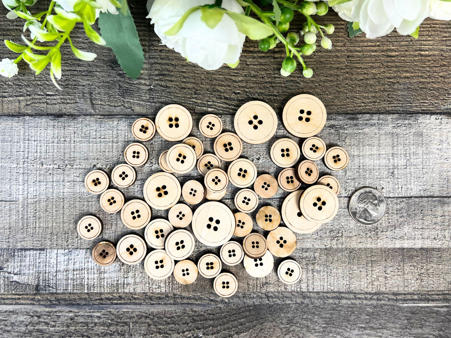 Wooden Button Embellishments | DIY Crafting Home Decor Wood Cutouts