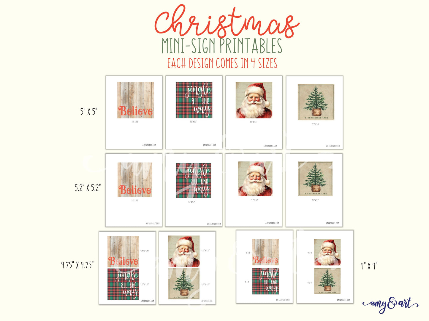 Believe Mini-Sign Christmas Crafting Printable Bundle & Supply List | DIY Digital Download