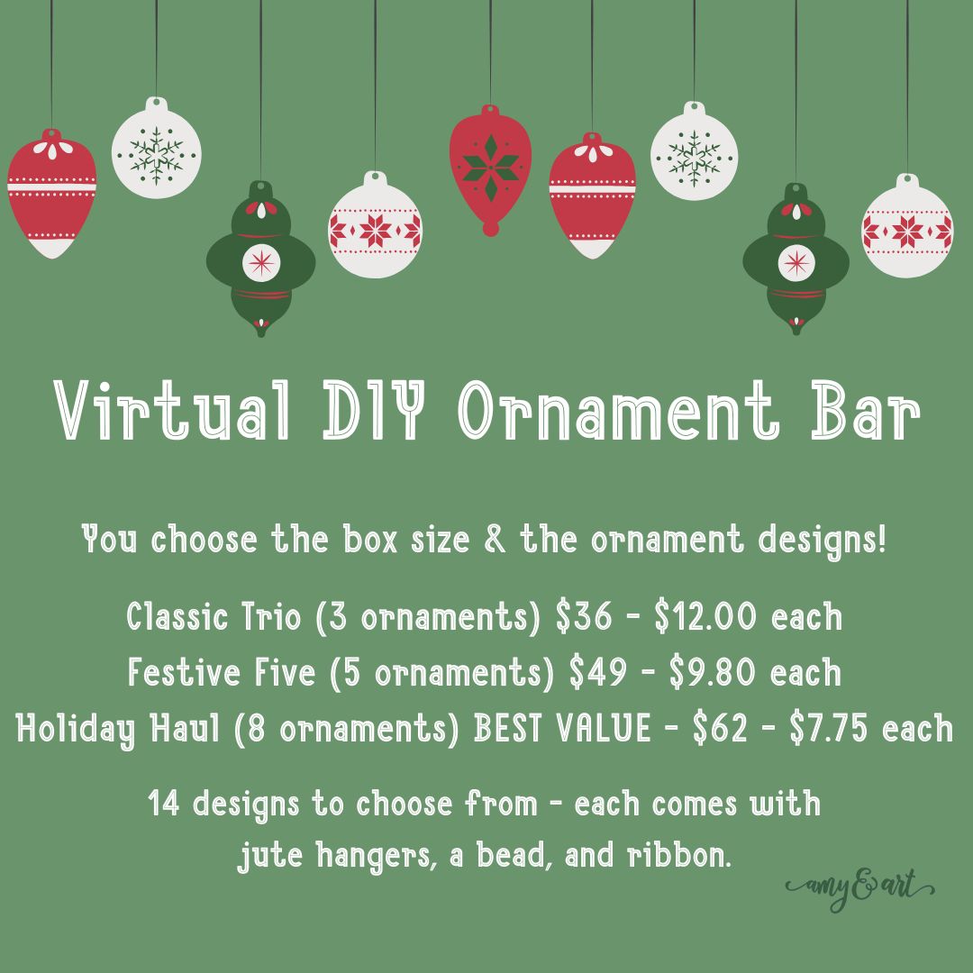 Virtual DIY Ornament Bar - Classic Trio - 3 Ornament Option