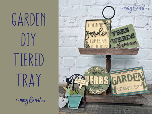 Spring Garden DIY Tiered Tray Decor | DIY Farmhouse Style Home Decor Crafting Supply