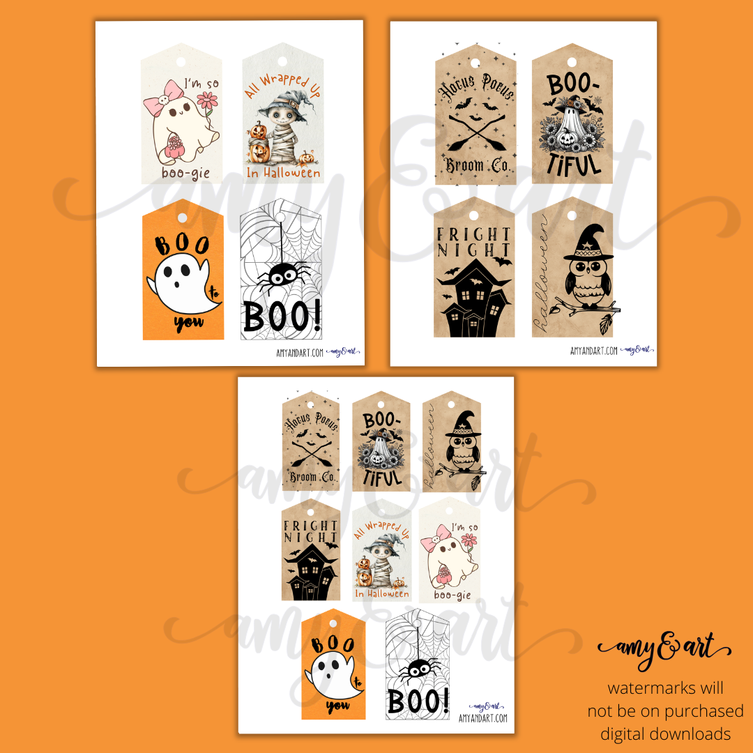 Halloween Tag Printable Bundle| DIY Digital Download