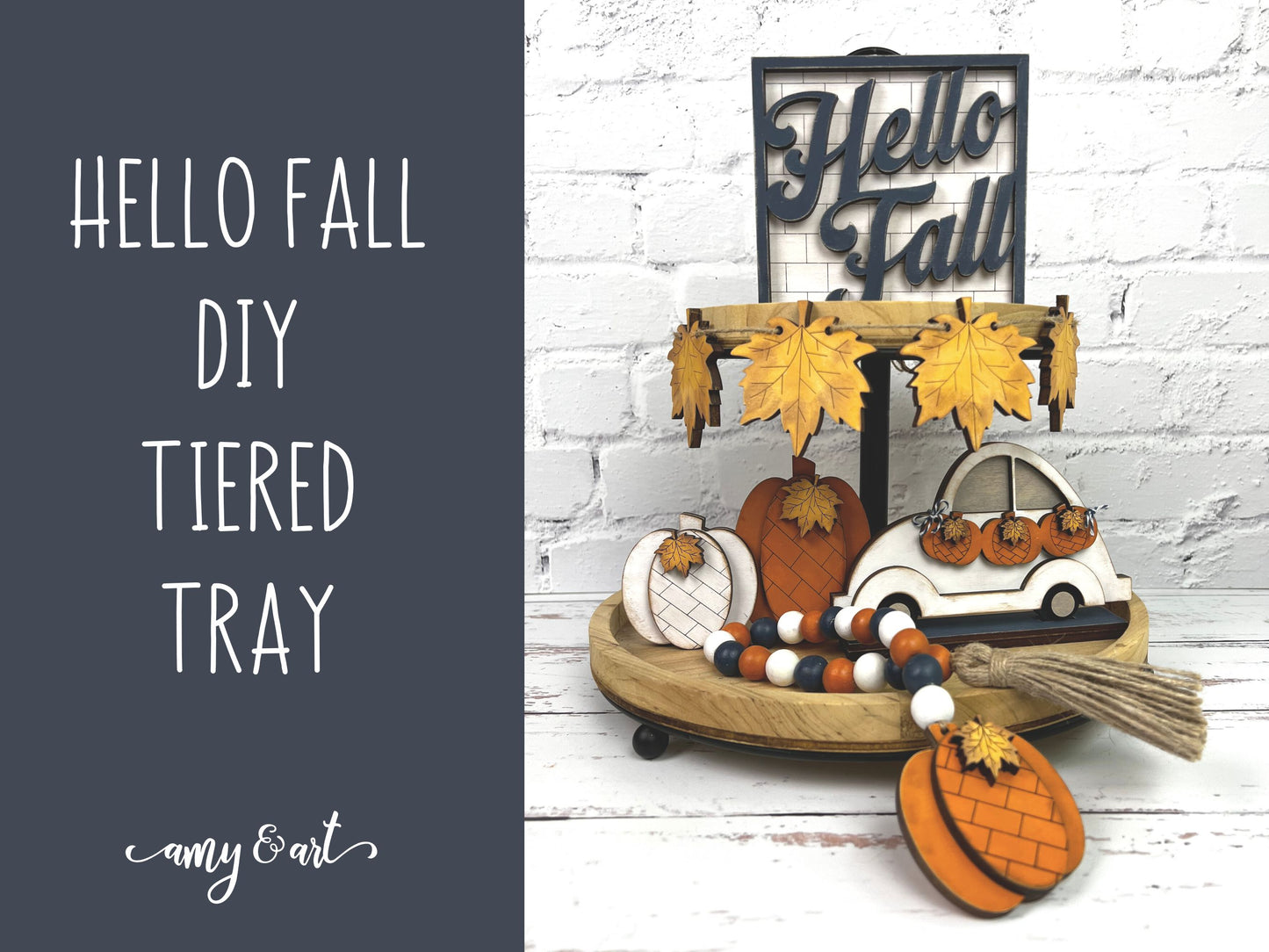 Hello Fall Pumpkin DIY Tiered Tray Kit