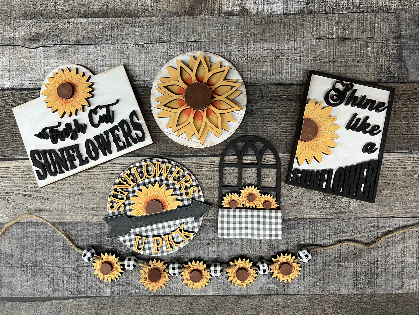 Sunflower Tiered Tray Bundle DIY Kit | Farmhouse Style DIY Home Decor