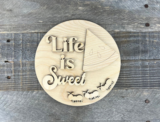 Life is Sweet Watermelon DIY Round Insert for The Emma Interchangeable Shelf Sitter