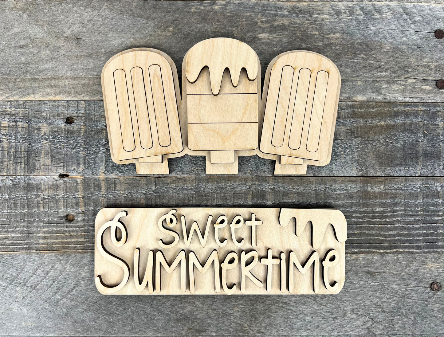 Popsicle Sweet Summertime Insert for the Jackie Interchangeable 12" Round Hanging Sign