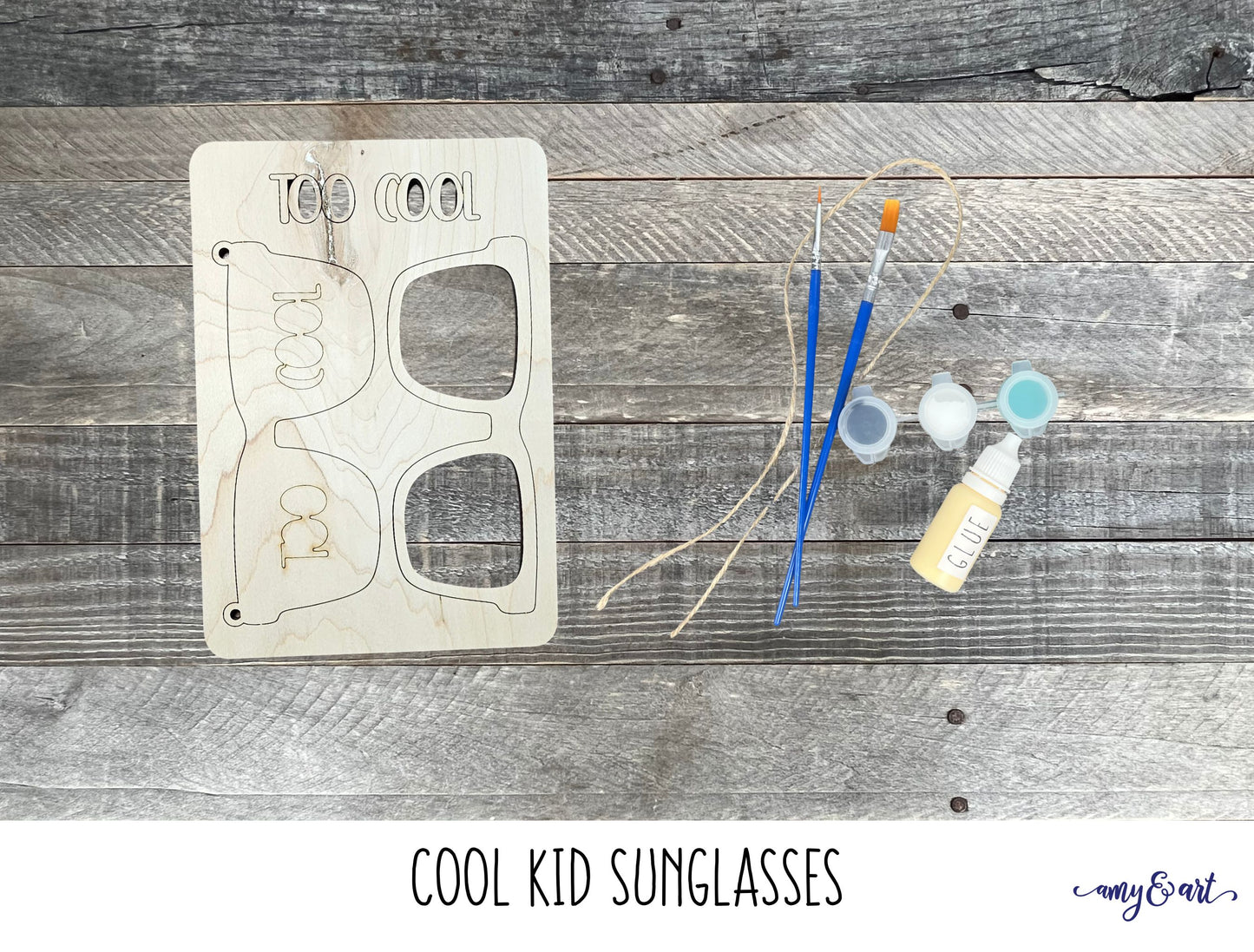 Kid's DIY Summer Sun Glasses - DIY Wood Cutout Craft Kit
