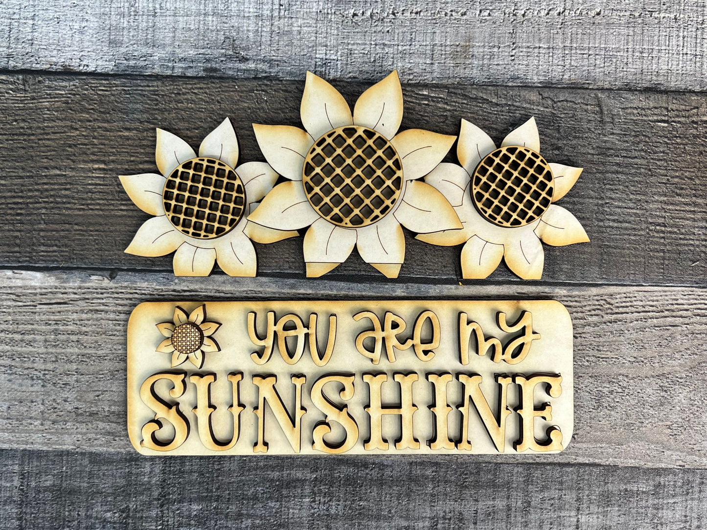 Sunflower DIY Attachment Pieces for Interchangeable Farmhouse Style 12" Round Sign