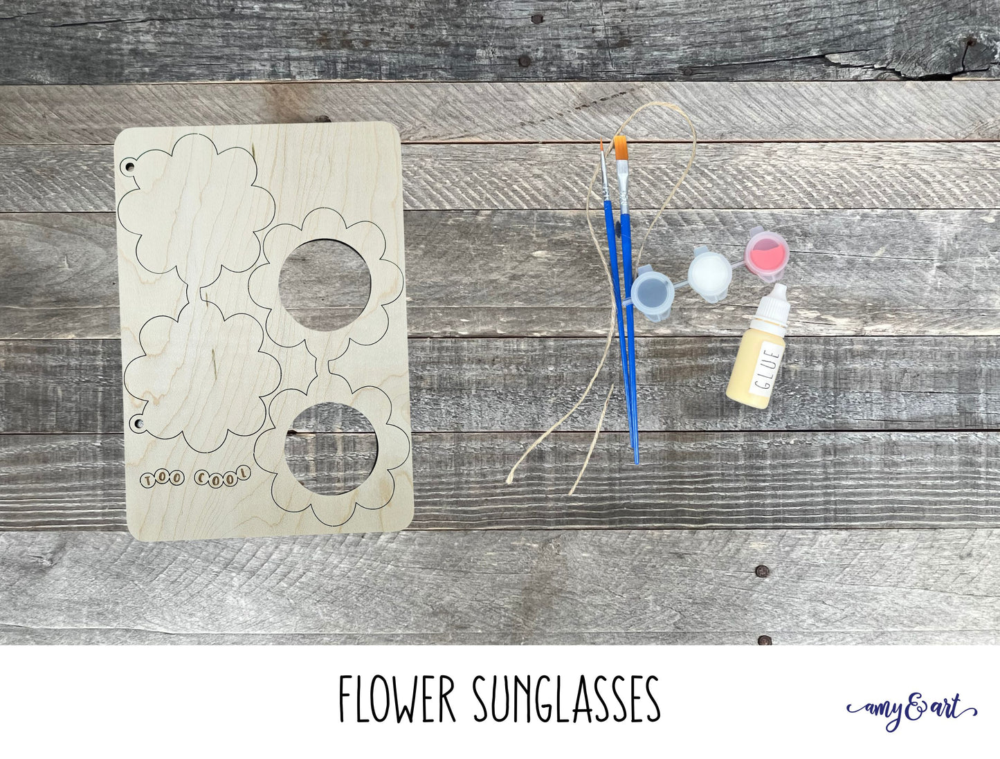 Kid's DIY Summer Sun Glasses - DIY Wood Cutout Craft Kit