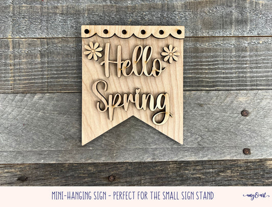 Hello Spring DIY Mini-Hanging Sign