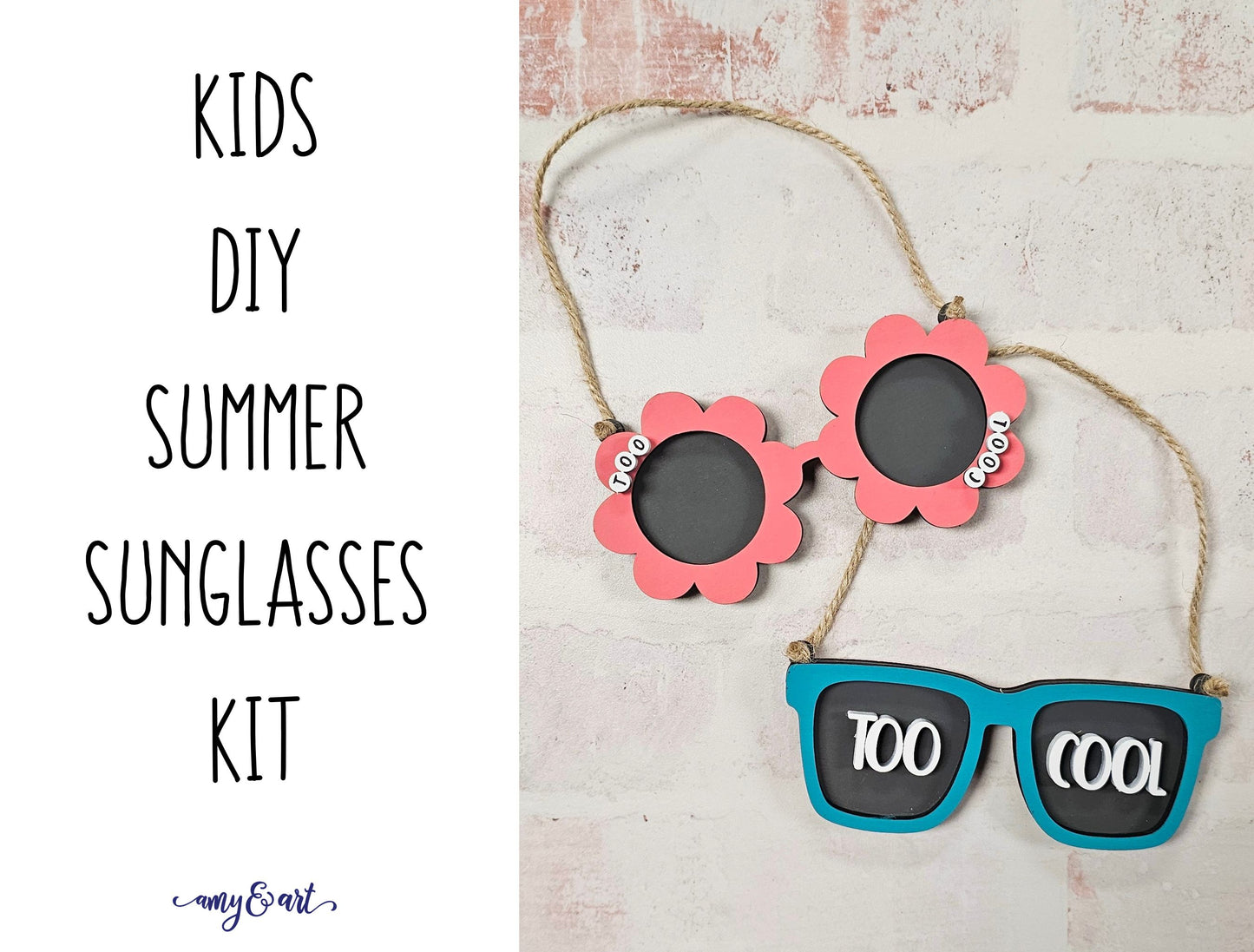 Kid's DIY Summer Sun Glasses - DIY Wood Cutout Craft Kit