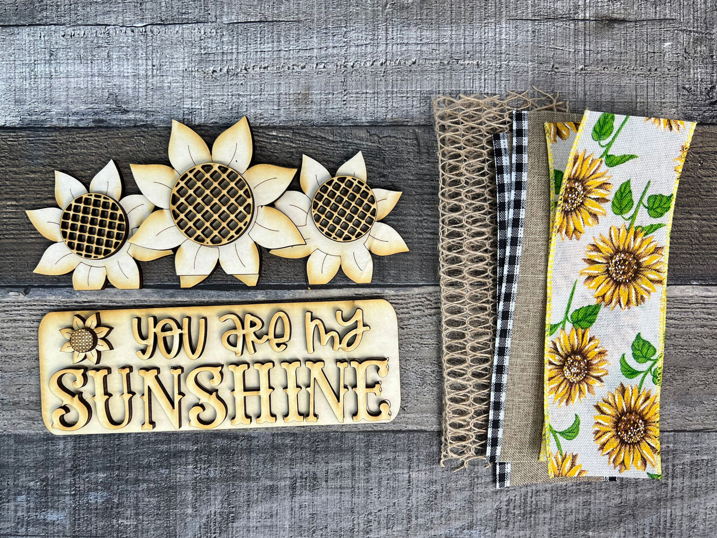 Sunflower DIY Attachment Pieces for Interchangeable Farmhouse Style 12" Round Sign