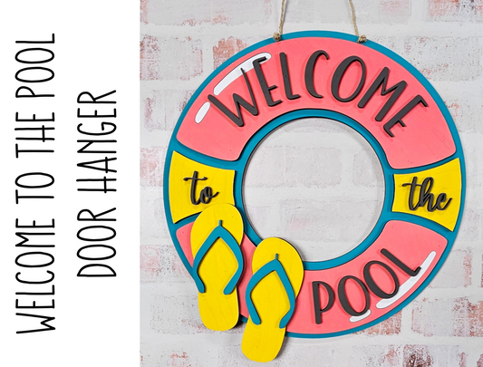 Welcome to the Pool Door Hanger| DIY Farmhouse Style Decor