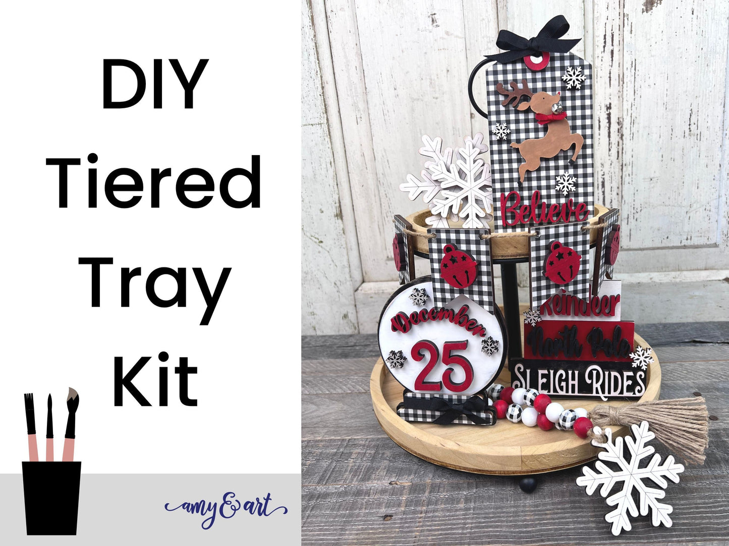 Christmas Believe DIY Tiered Tray Set | Crafting Supply