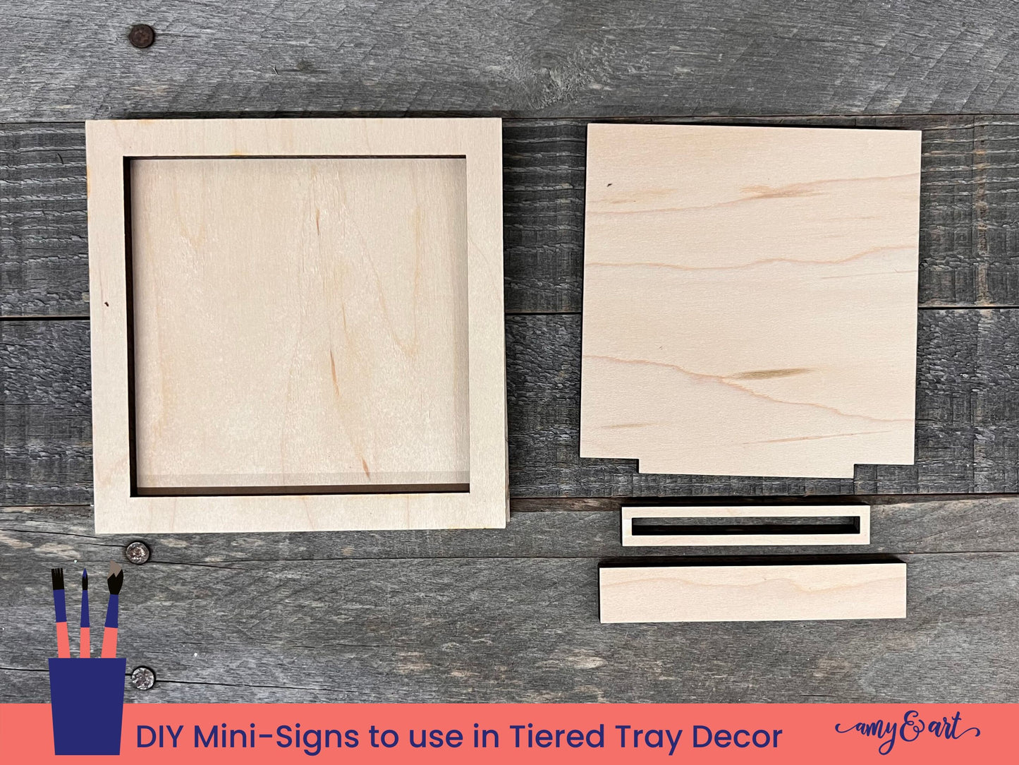 DIY MIni-Sign Frame Bundle for Tiered Tray Decor