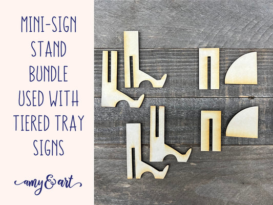 Sign Stand Bundle for Mini-Signs | Tiered Tray Sign Stand Bundle